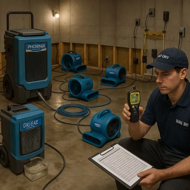 Structural Drying and Dehumidification process in Iola, KS